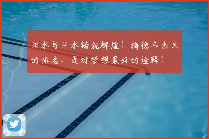 泪水与汗水铸就辉煌!梅德韦杰夫的排名,是对梦想最好的诠释!